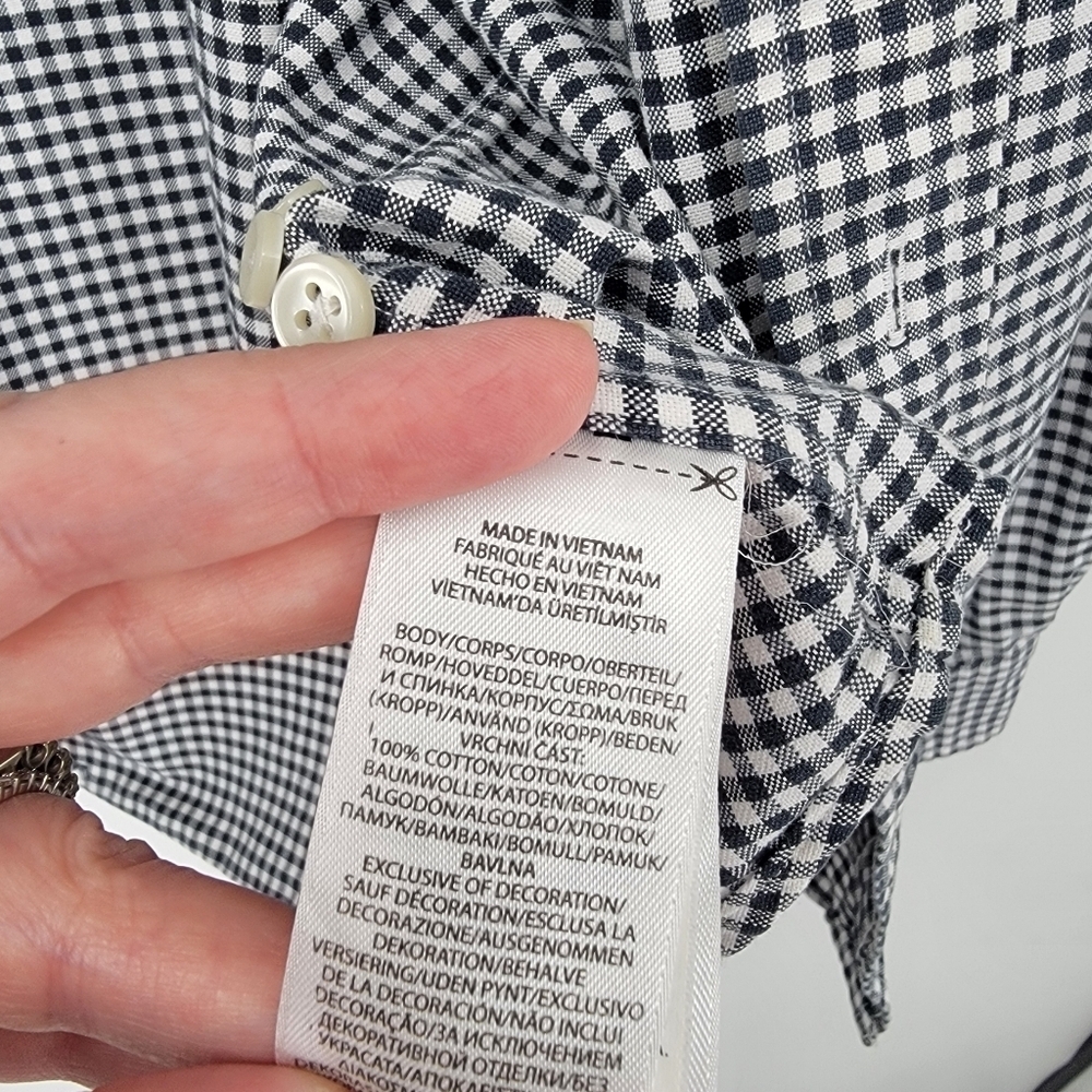 Ralph Lauren Blue Label Shirt Men's XL Black White Gingham Checkered Button Down - Picture 10 of 14